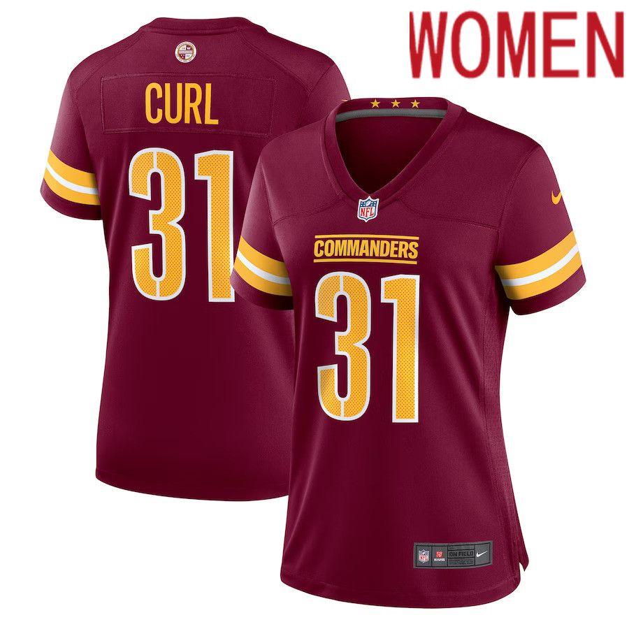 Women Washington Commanders #31 Kamren Curl Nike Burgundy Player Game NFL Jersey->women nfl jersey->Women Jersey